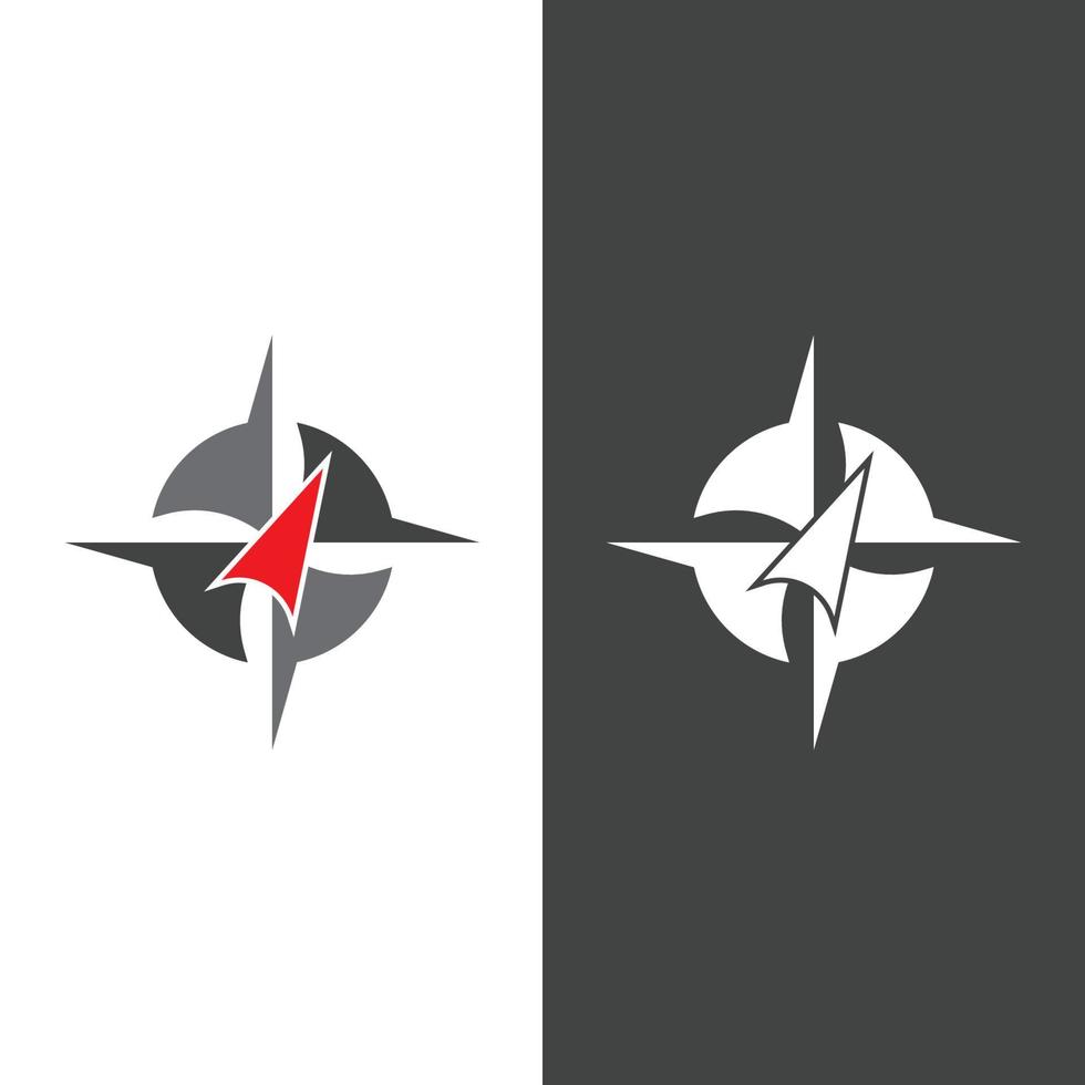 ícone de vetor de modelo de logotipo de bússola