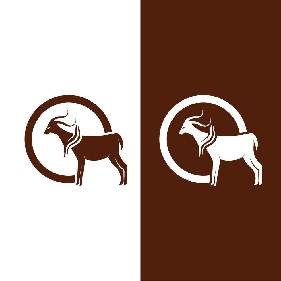 ícone de vetor de modelo de logotipo de cabra