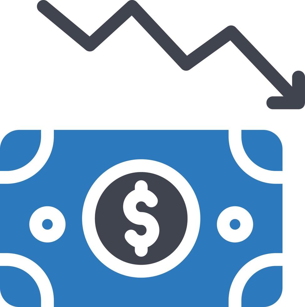 ilustração vetorial de diminuição do dólar em ícones de símbolos.vector de qualidade background.premium para conceito e design gráfico. vetor