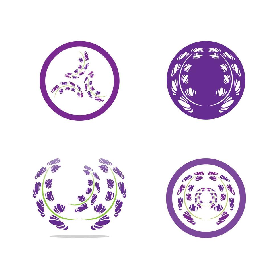 vetor de logotipo de flor de lavanda fresca