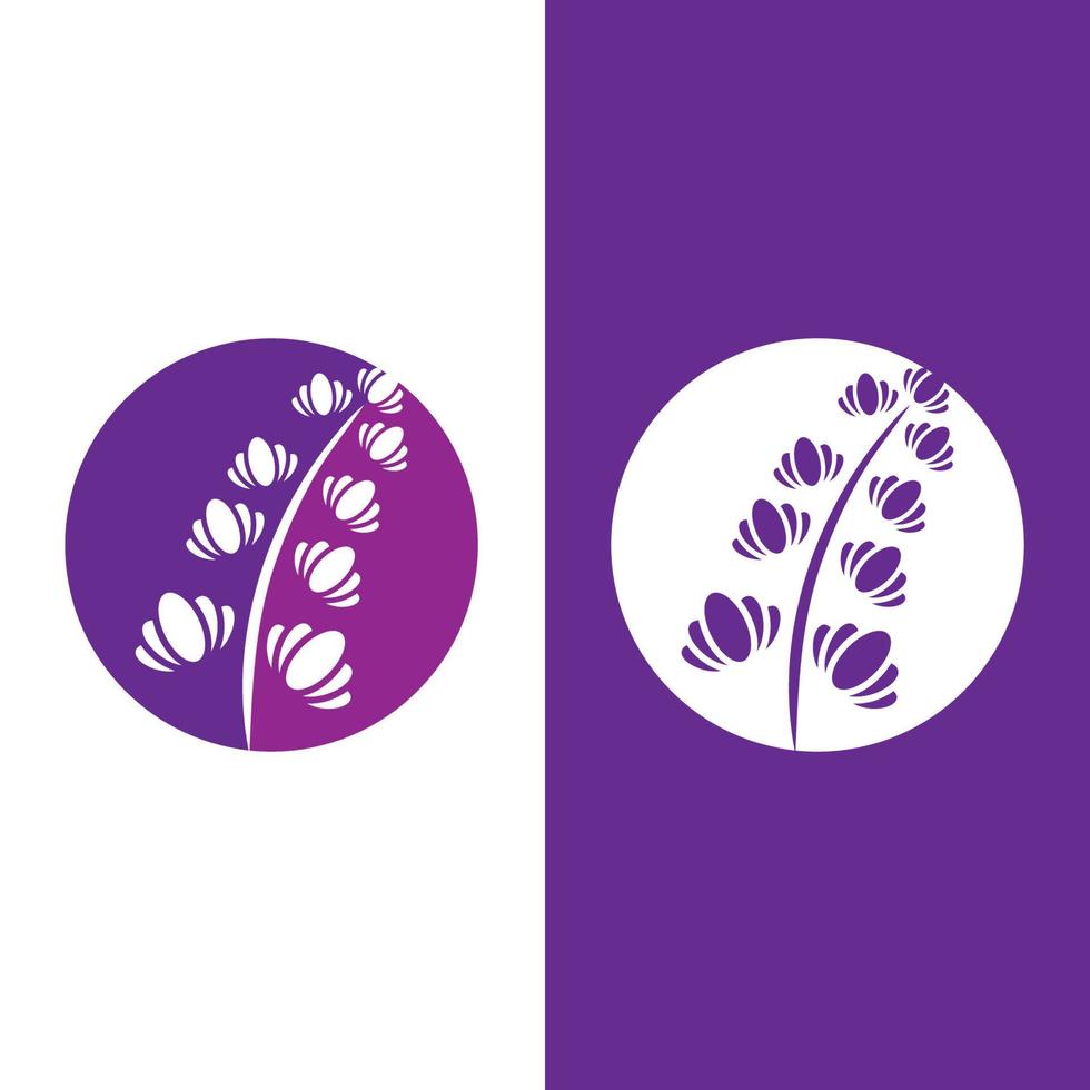 vetor de logotipo de flor de lavanda fresca