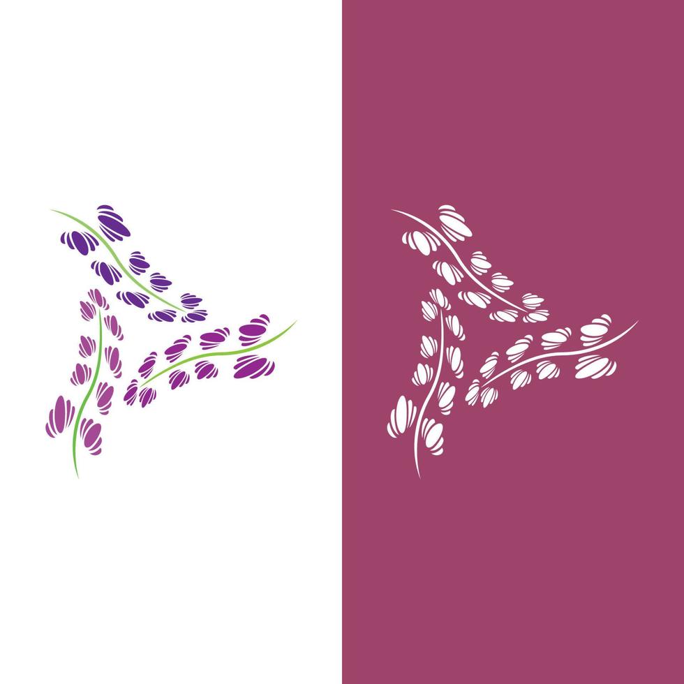 vetor de logotipo de flor de lavanda fresca