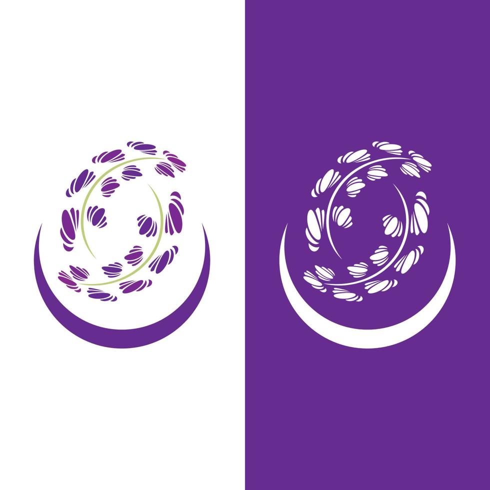 vetor de logotipo de flor de lavanda fresca