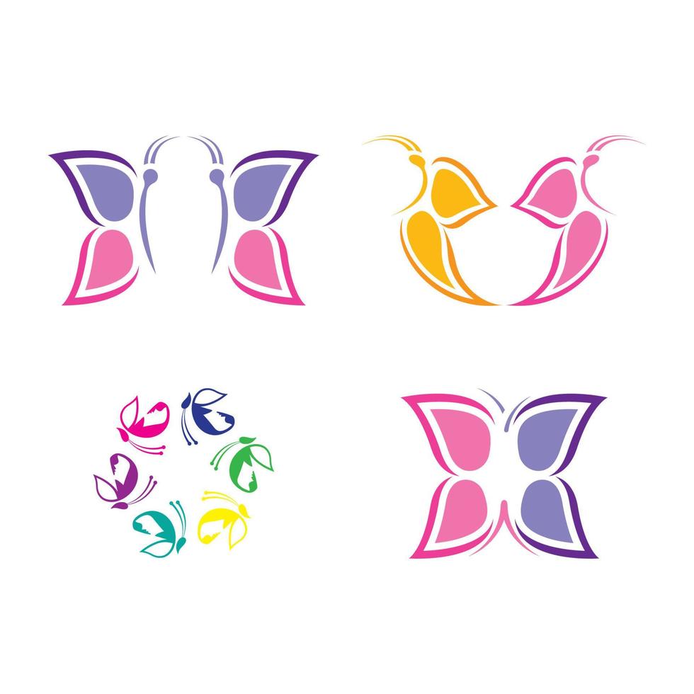 design de vetor de ícone de logotipo de borboleta