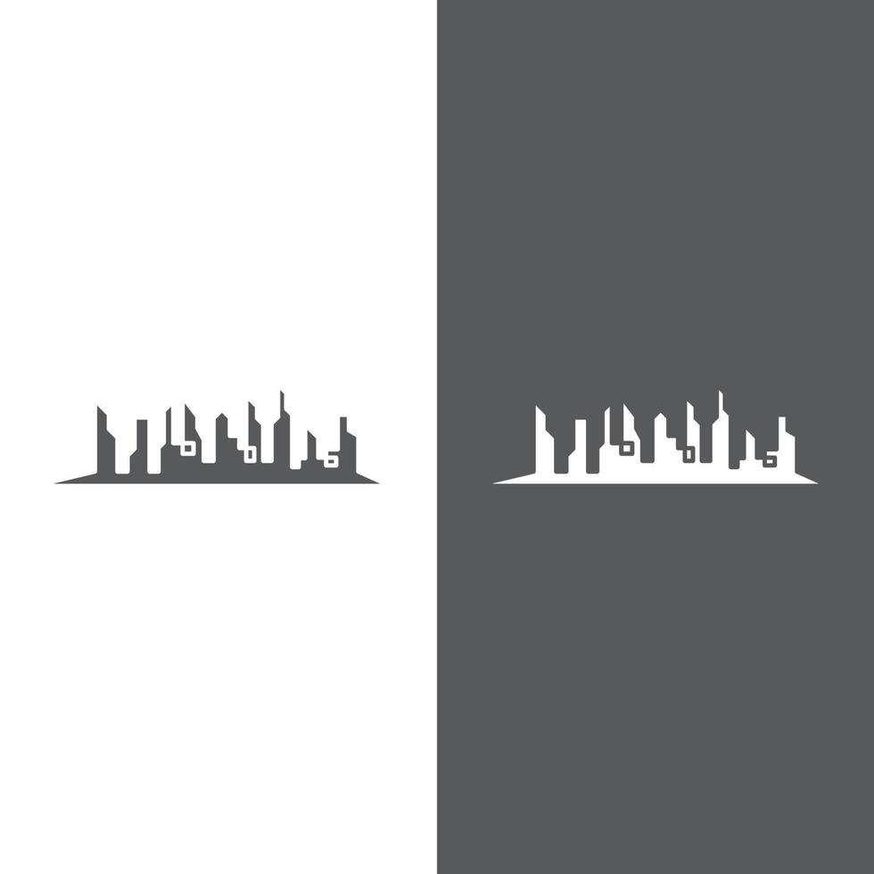 ilustração do horizonte da cidade moderna em design plano vetor