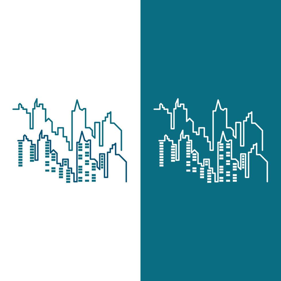 ilustração do horizonte da cidade moderna em design plano vetor