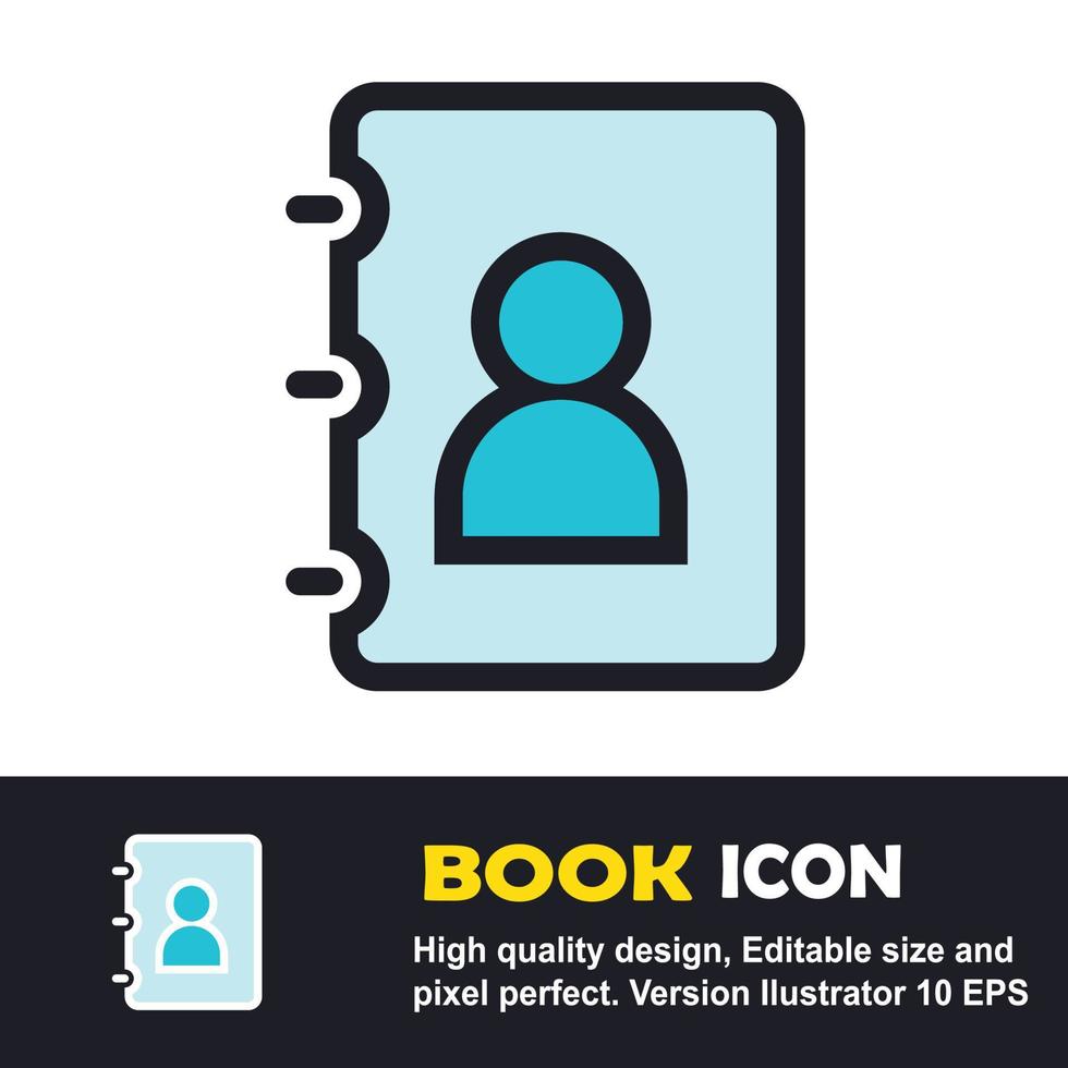 ilustração de ícone de livro de perfil de usuário, história. vetor