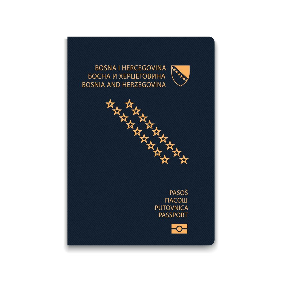 passaporte da Bósnia. modelo de identificação do cidadão. para seu projeto vetor