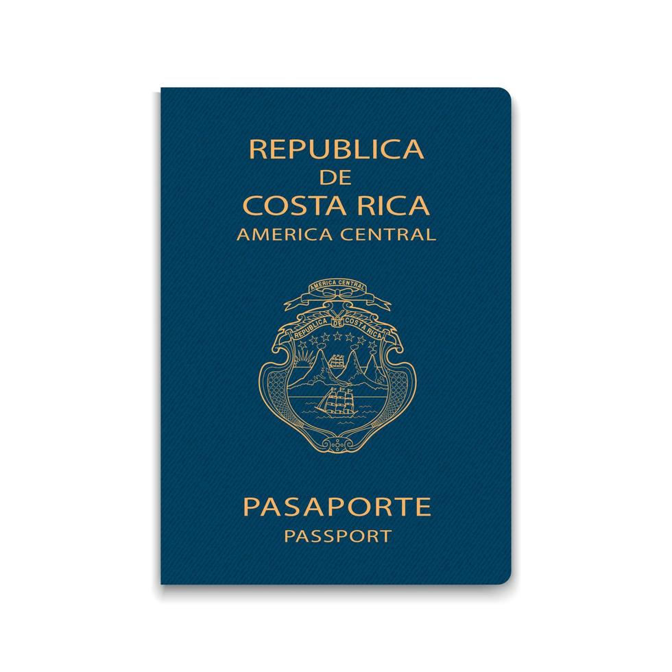 passaporte da costa rica. modelo de identificação do cidadão. para seu projeto vetor