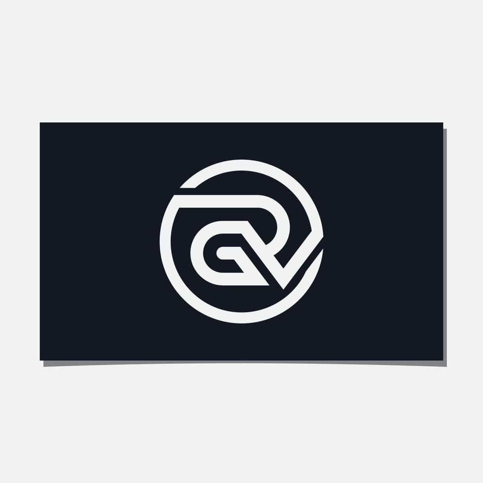 vetor de design de logotipo inicial grv