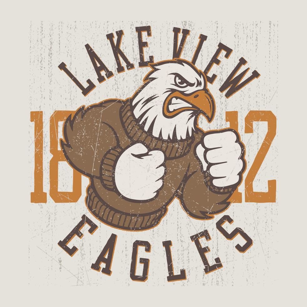 Lakeview eagles t shirt.can ser usado para impressão de t-shirt, impressão de caneca, travesseiros, design de impressão de moda, desgaste infantil, chá de bebê, saudação e cartão postal. design de camiseta vetor