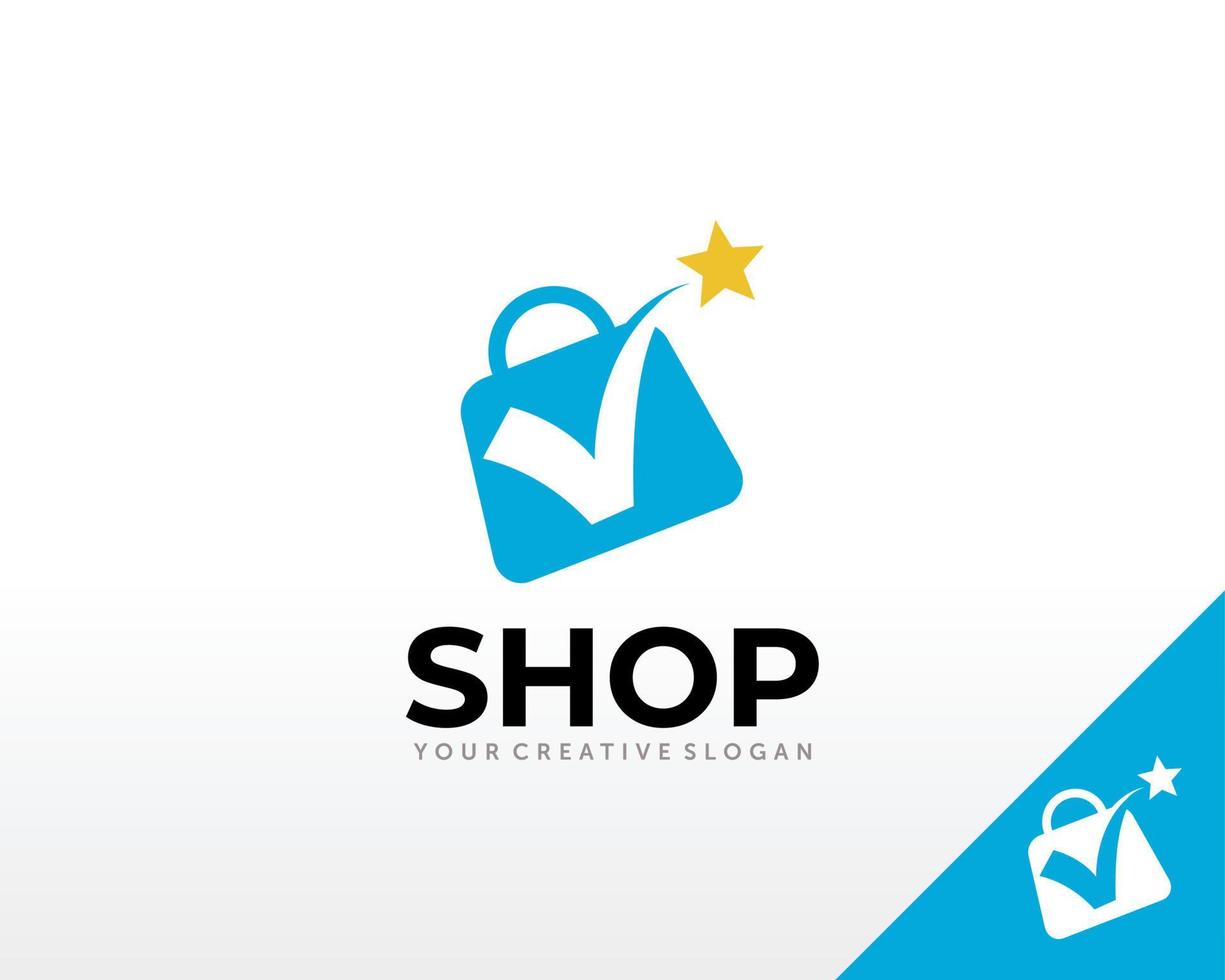 logotipo da loja online. vetor de design de logotipo de loja feliz