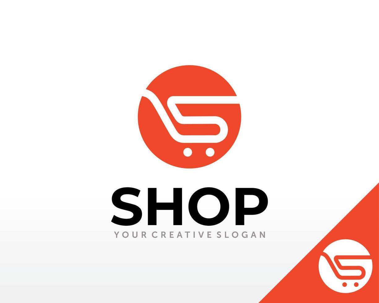 logotipo da loja online. vetor de design de logotipo de loja feliz