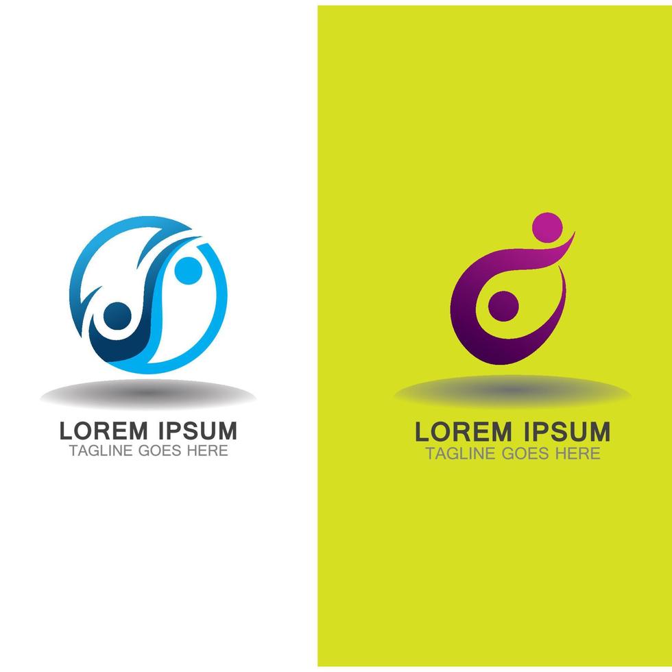 vetor de design de inspiração criativa de logotipo de pessoa simples abstrato