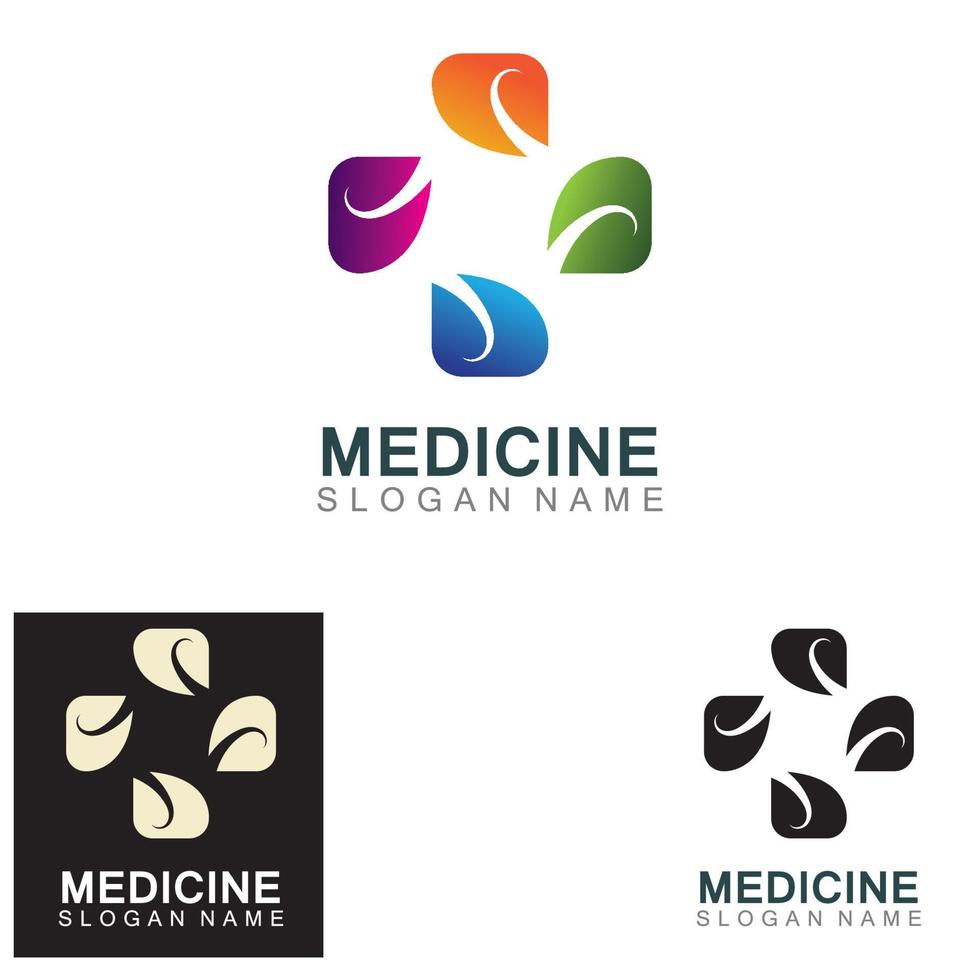 ilustração de cruz de design de cuidados de saúde de logotipo médico vetor