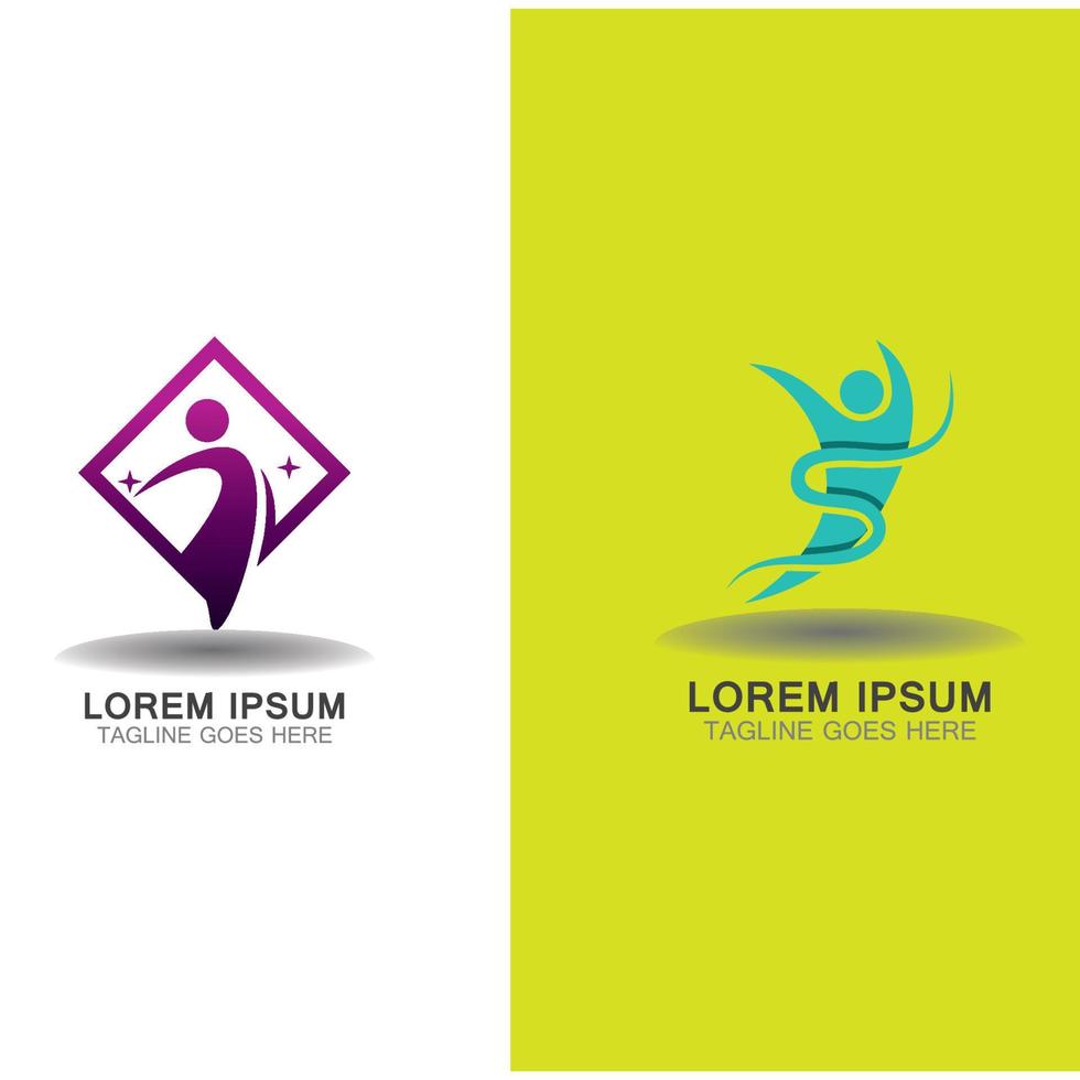 vetor de design de inspiração criativa de logotipo de pessoa simples abstrato