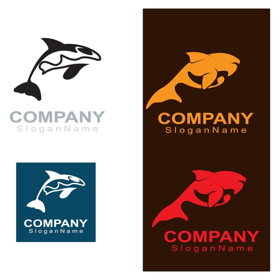 imagem do logotipo da orca do ícone de ilustração de design de mar animal baleia vetor