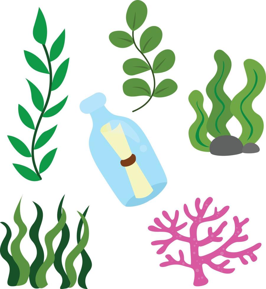 vetor de algas e coisas subaquáticas