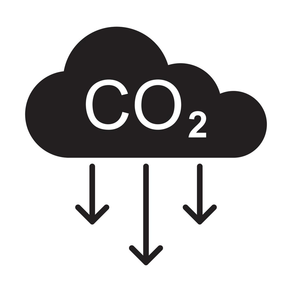 vetor de ícone de redução de emissões de carbono para design gráfico, logotipo, site, mídia social, aplicativo móvel, ilustração de interface do usuário