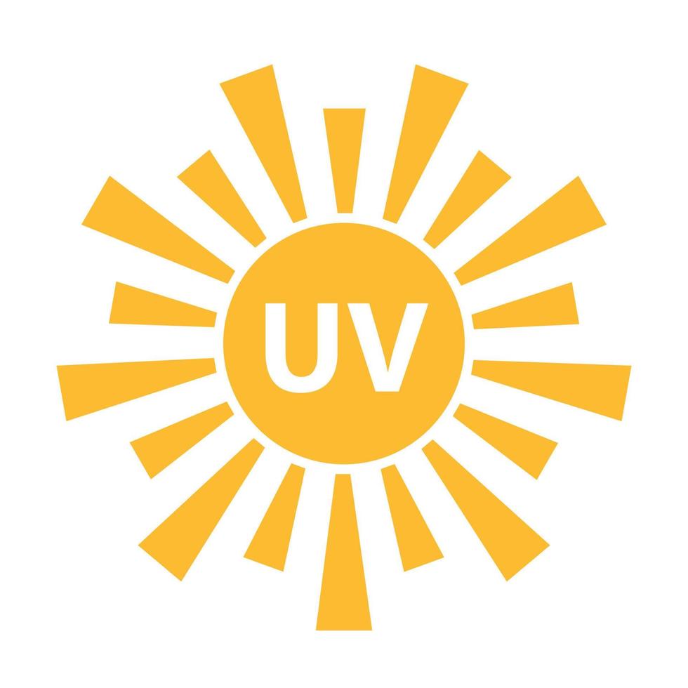 ícone de radiação uv símbolo de luz ultravioleta solar para design gráfico, logotipo, site, mídia social, aplicativo móvel, ilustração de interface do usuário. vetor