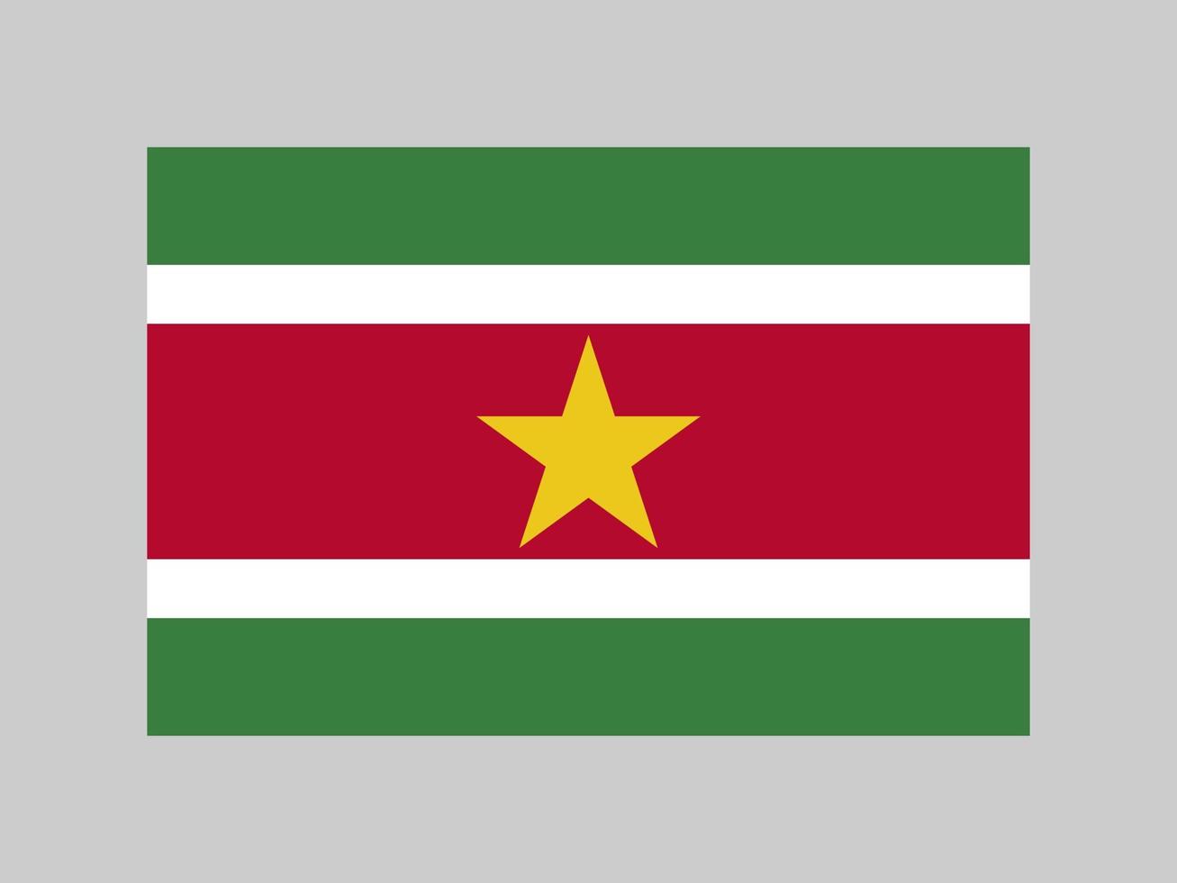 bandeira do suriname, cores oficiais e proporção. ilustração vetorial. vetor