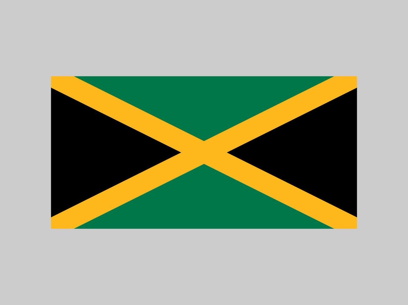 bandeira da jamaica, cores oficiais e proporção. ilustração vetorial. vetor