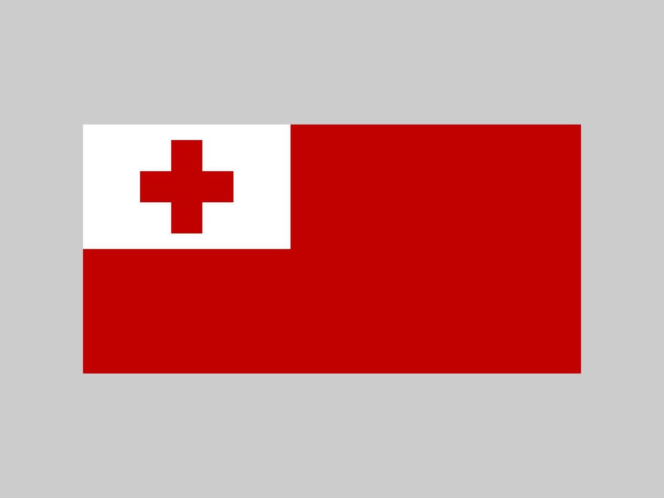 bandeira tonga, cores oficiais e proporção. ilustração vetorial. vetor