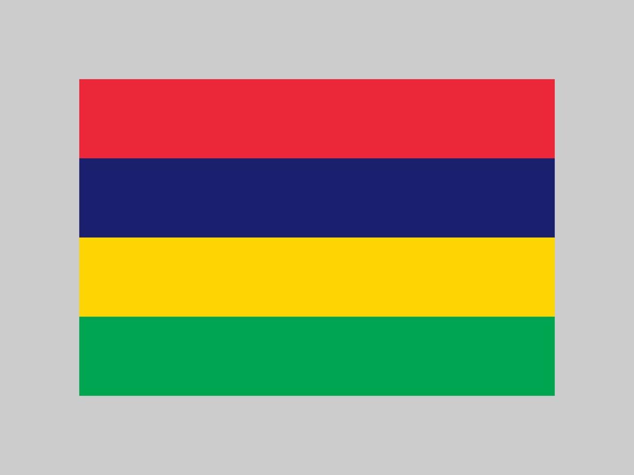 bandeira de maurício, cores oficiais e proporção. ilustração vetorial. vetor