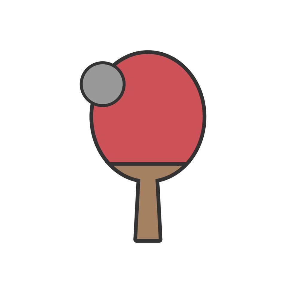 ícone de tênis de mesa preto. ilustração vetorial isolado de raquete e bola. esporte de pingue-pongue. vetor