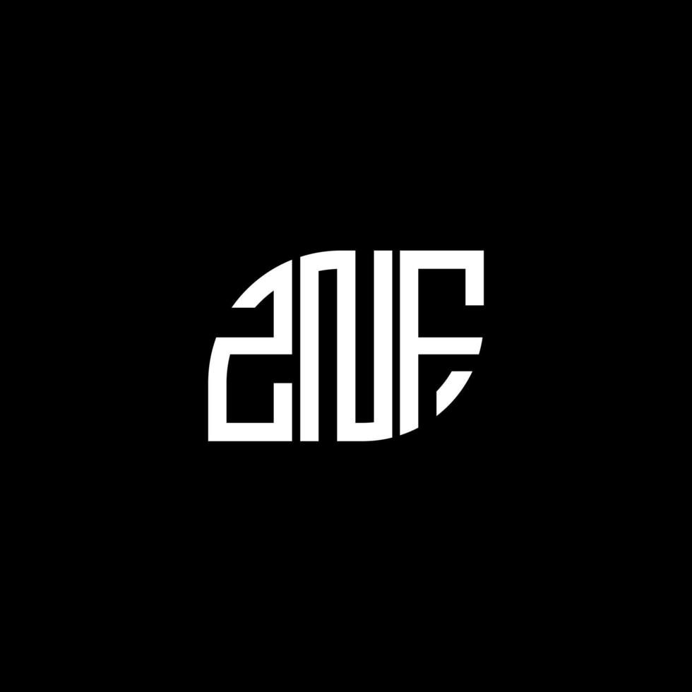 conceito de logotipo de letra de iniciais criativas znf. znf carta design.znf carta logotipo design em fundo preto. conceito de logotipo de letra de iniciais criativas znf. design de letra znf. vetor