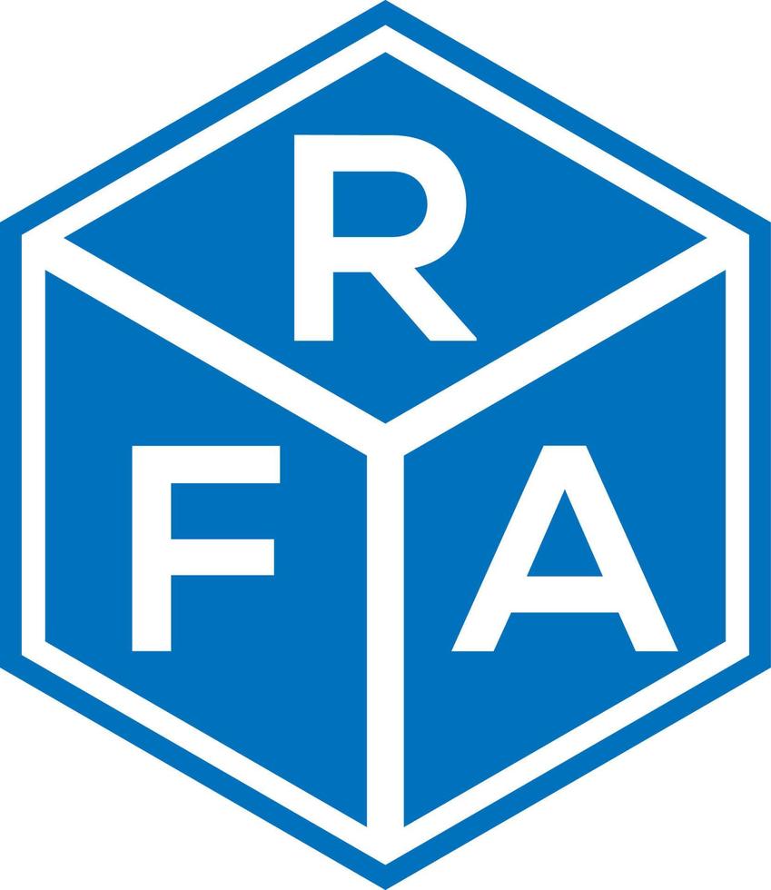 design de logotipo de carta rfa em fundo preto. conceito de logotipo de letra de iniciais criativas rfa. design de letra rfa. vetor