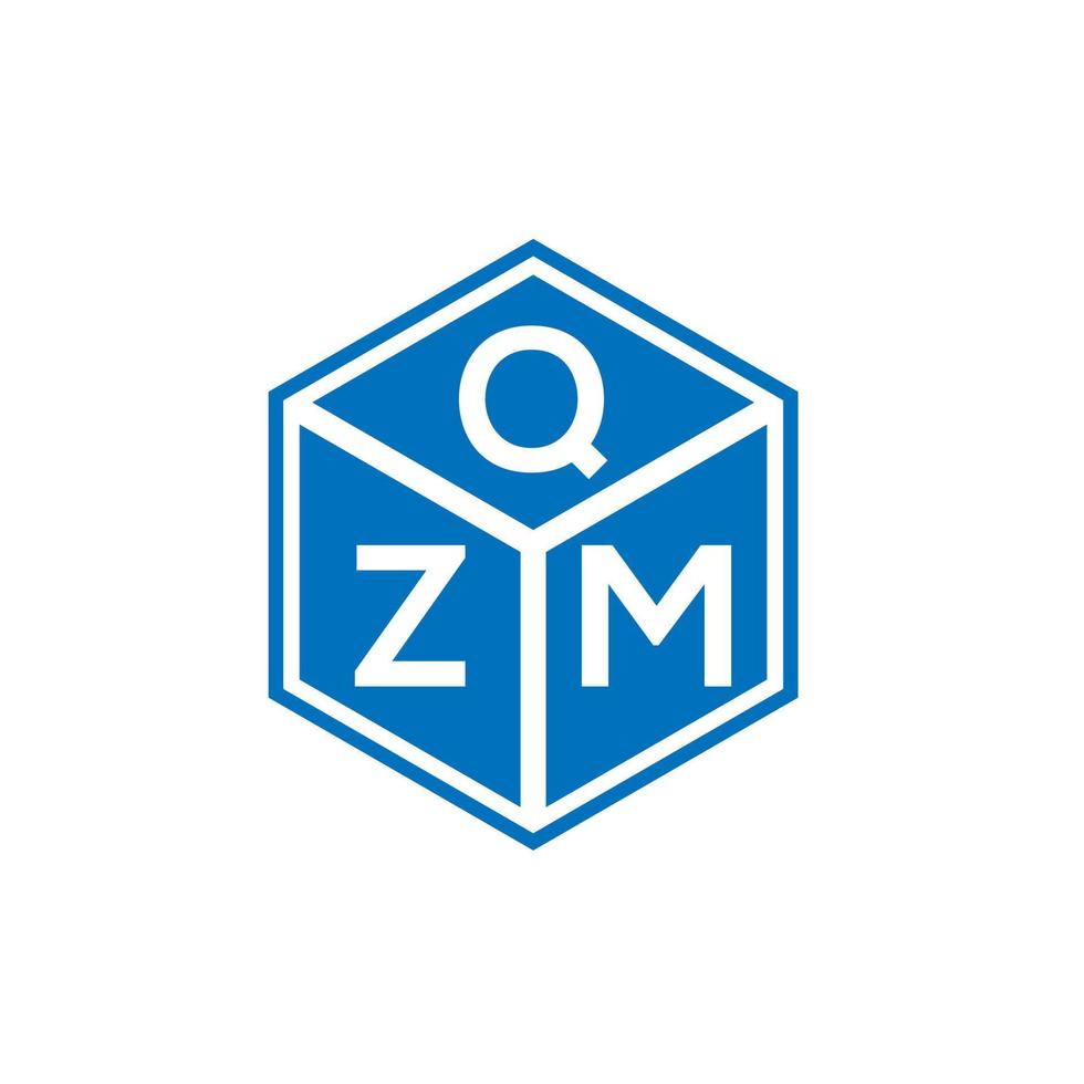 design de logotipo de letra qzm em fundo preto. conceito de logotipo de letra de iniciais criativas qzm. design de letra qzm. vetor