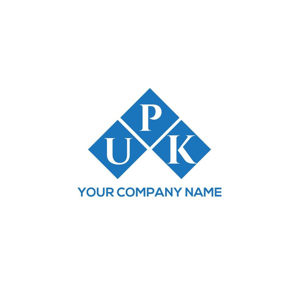 design de logotipo de carta upk em fundo branco. conceito de logotipo de letra de iniciais criativas upk. design de letra upk. vetor