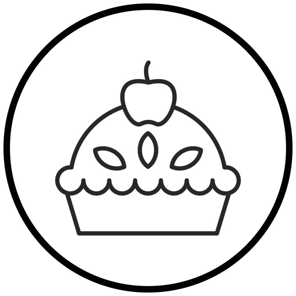 estilo de ícone de torta de maçã vetor