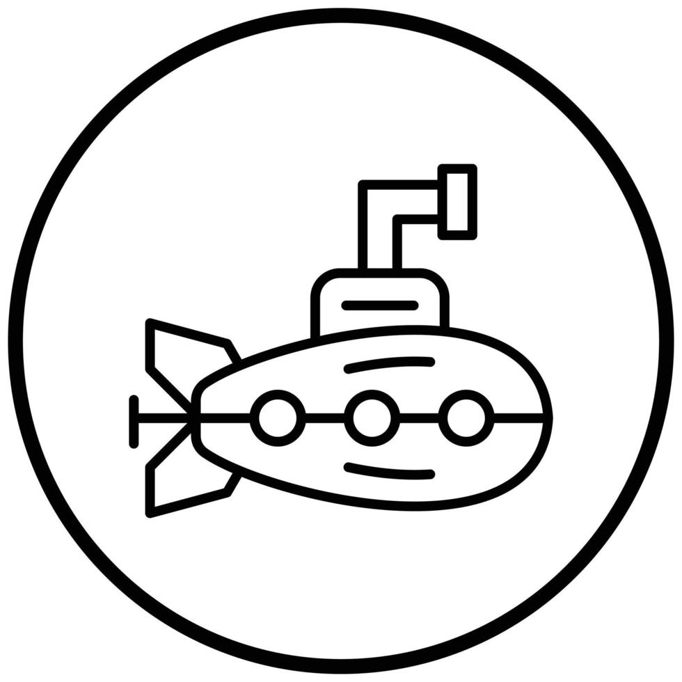 estilo de ícone submarino vetor