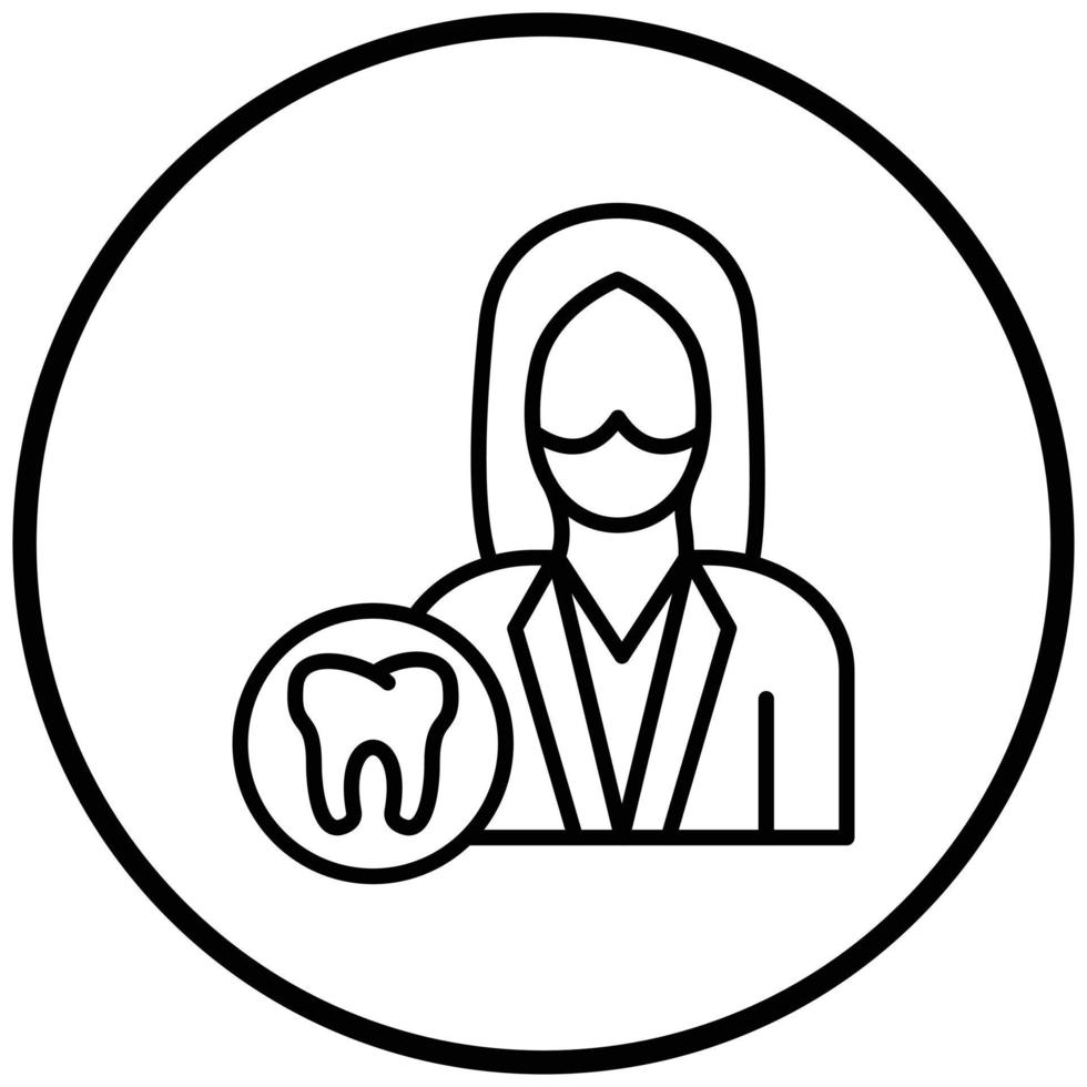 estilo de ícone de dentista feminino vetor