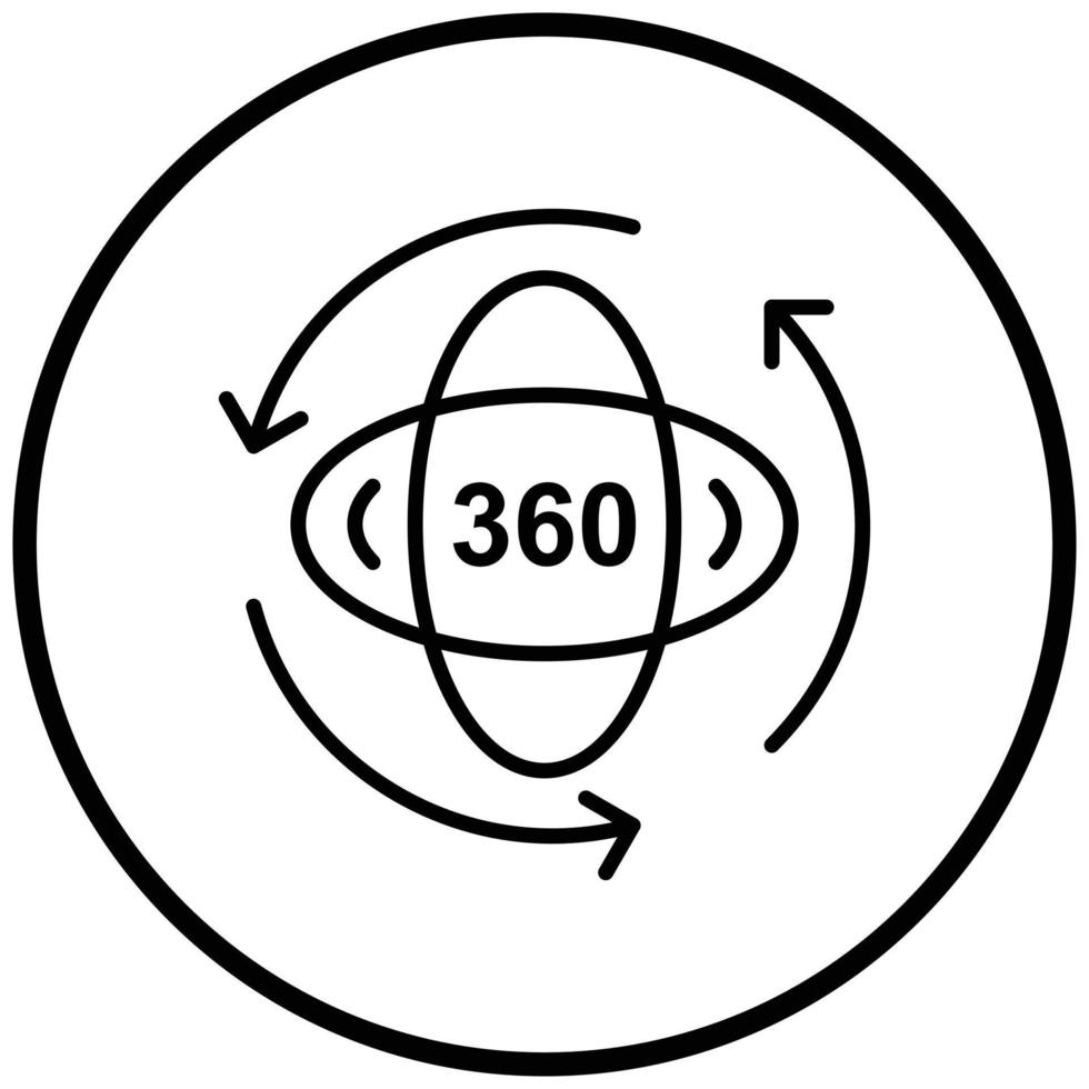 estilo de ícone de 360 graus vetor
