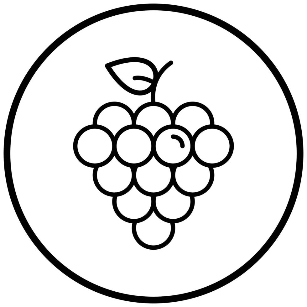 estilo de ícone de uvas vetor