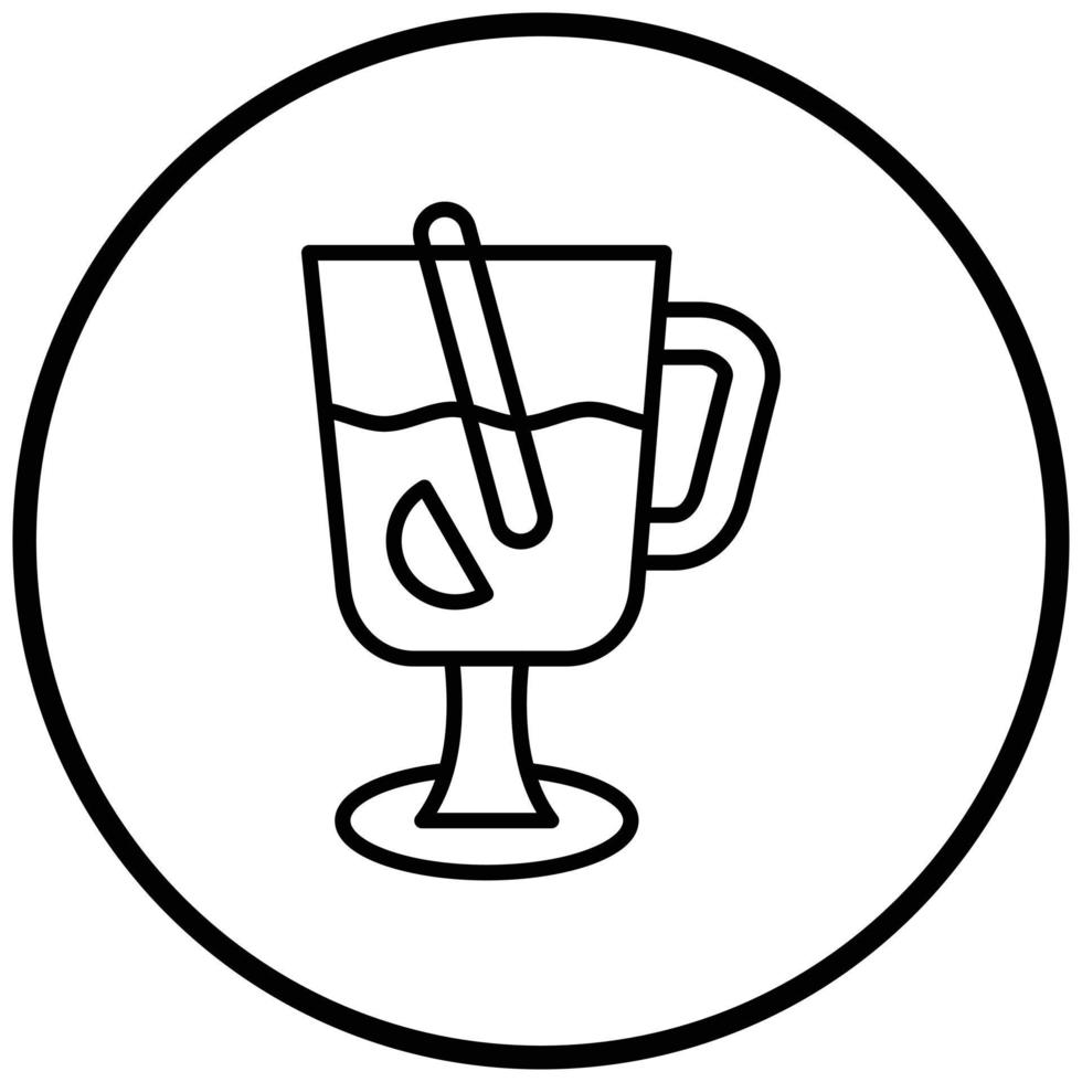 estilo de ícone de vinho quente vetor