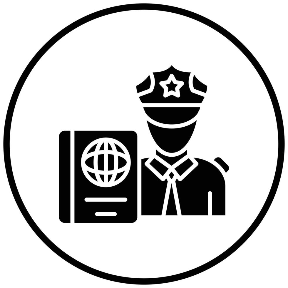 estilo de ícone de controle de passaporte vetor