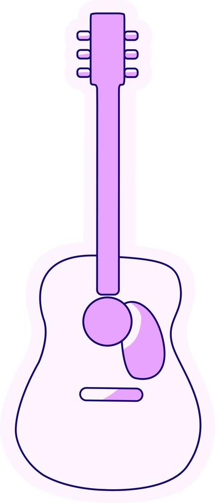 elemento de vetor de cor semi plana de violão clássico