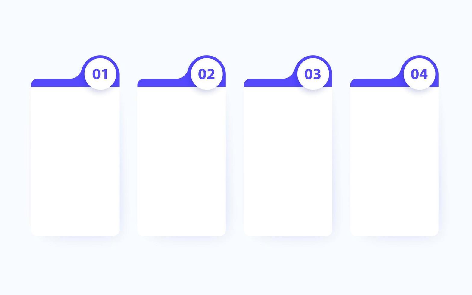 1, 2, 3, 4 etapas para infográficos de negócios, design de linha do tempo vetor