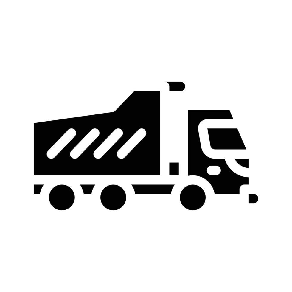 ilustração isolada do vetor do ícone do glifo do caminhão basculante
