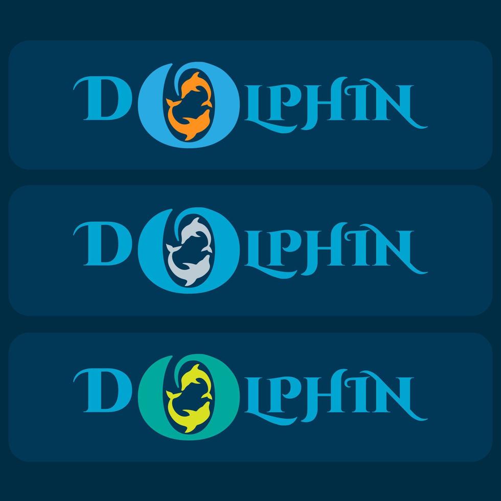 design de logotipo de vetor de adesivo de golfinho criativo. logotipo de marca inspirador relacionado a golfinhos