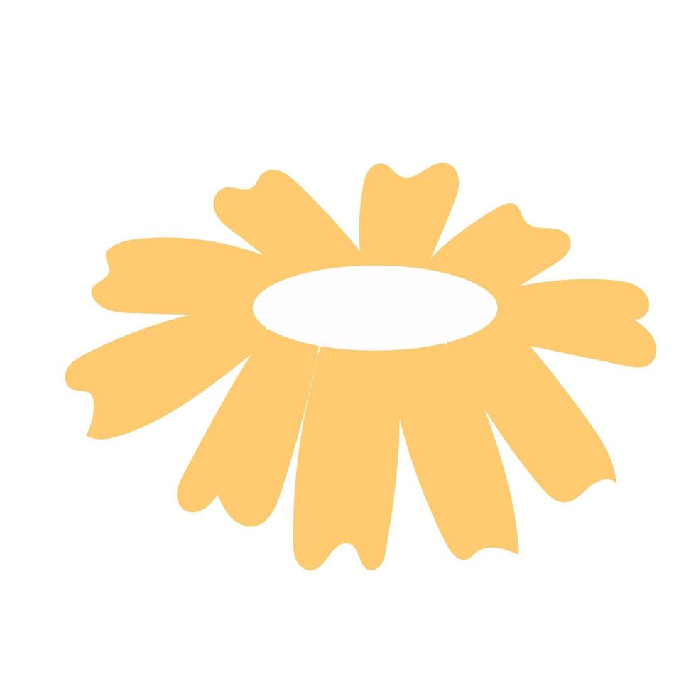flor amarela de vetor isolada em um fundo branco