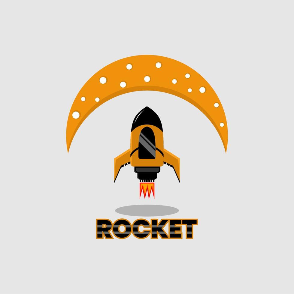 logotipo da mascote, ilustração de foguete, design simples e moderno vetor