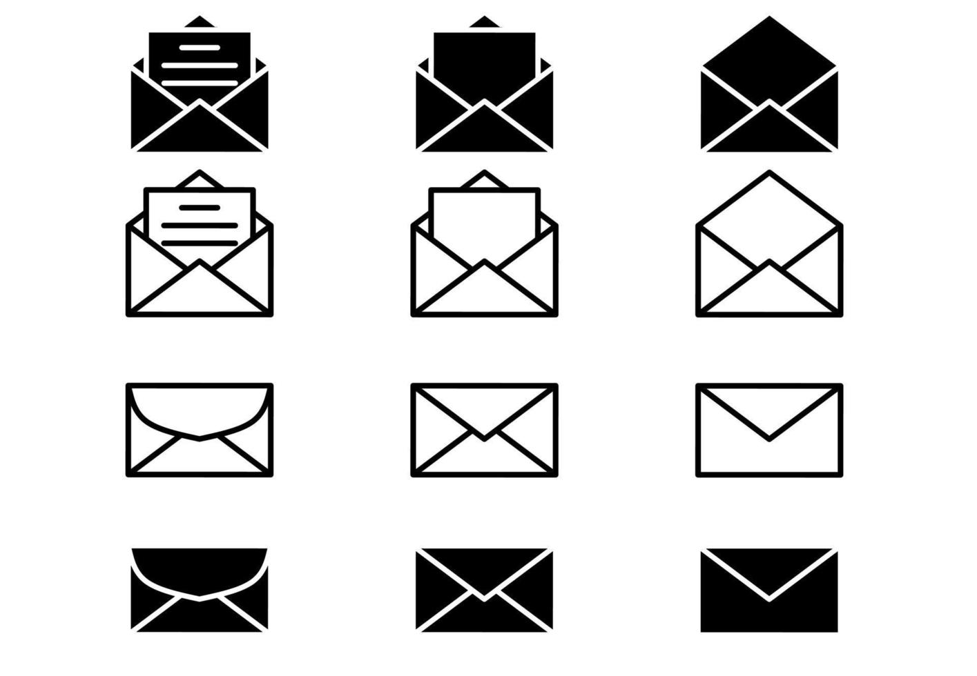 conjunto de ícones de envelope vetor