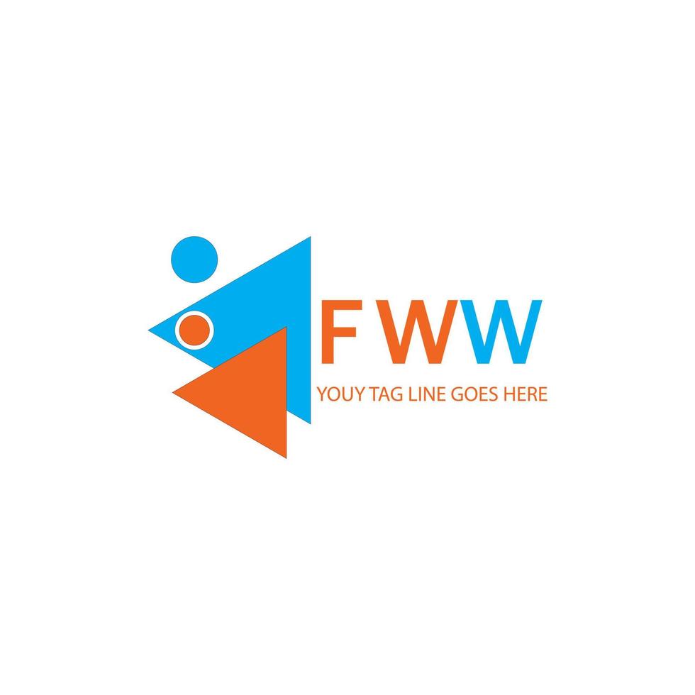 design criativo de logotipo de letra fww com gráfico vetorial vetor