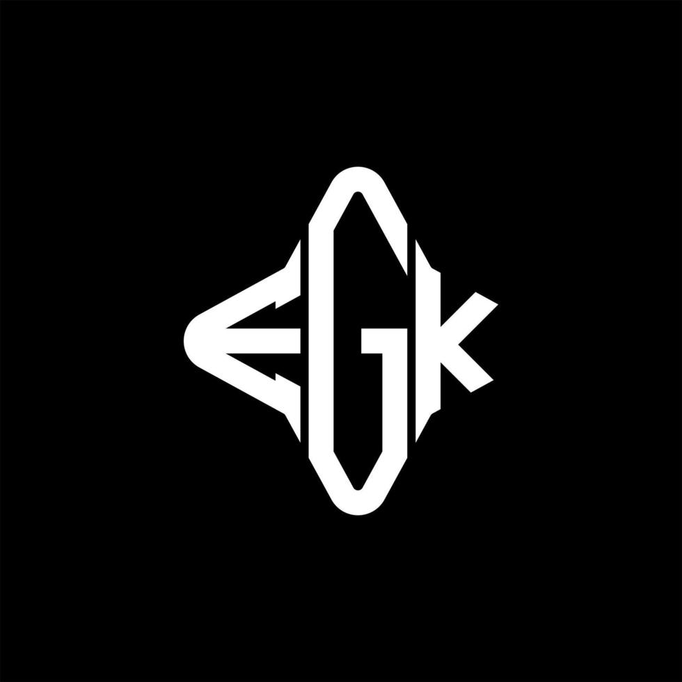 design criativo de logotipo de carta egk com gráfico vetorial vetor