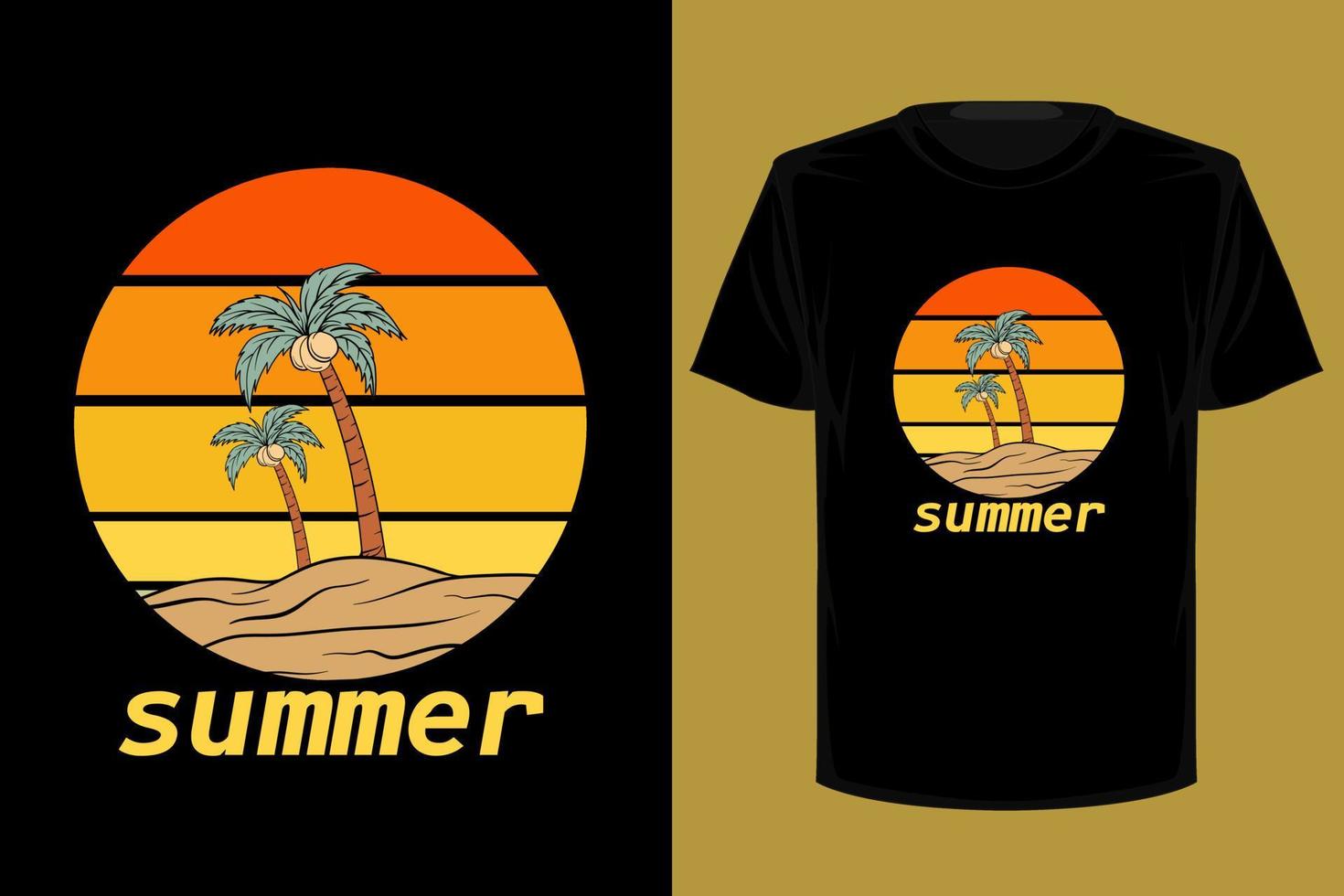 design de camiseta vintage retrô de verão vetor